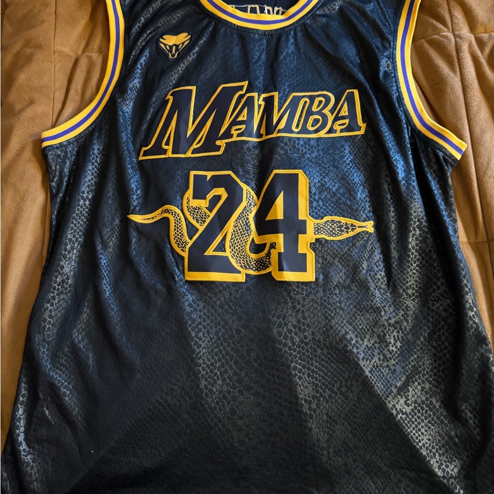 Mamba 24 Black and Yellow Basketball Jersey